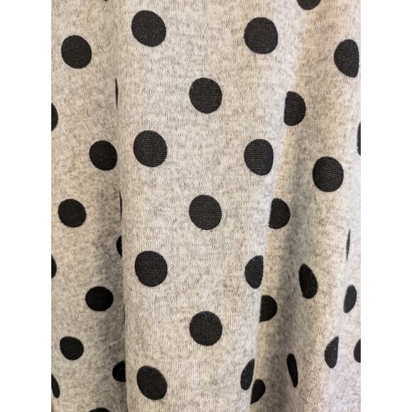 Green Envelope Long Sleeve Top 1X Black Gray Polka Dot Heather Stretch High Low - Picture 6 of 8